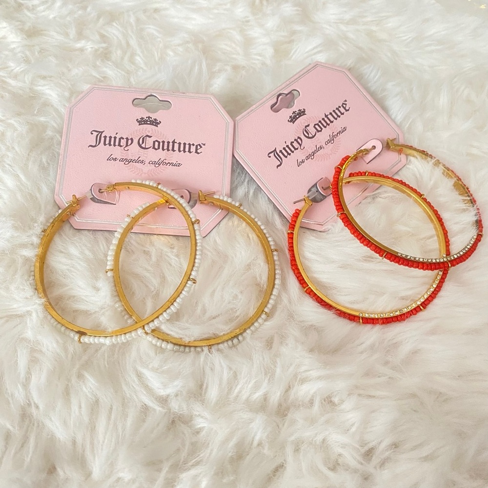 Juicy Couture Gold and Red Beaded Bracelets Set of Two NWT